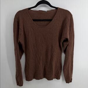 Allude 100% cashmere scoop neck pullover knit sweater sz L
